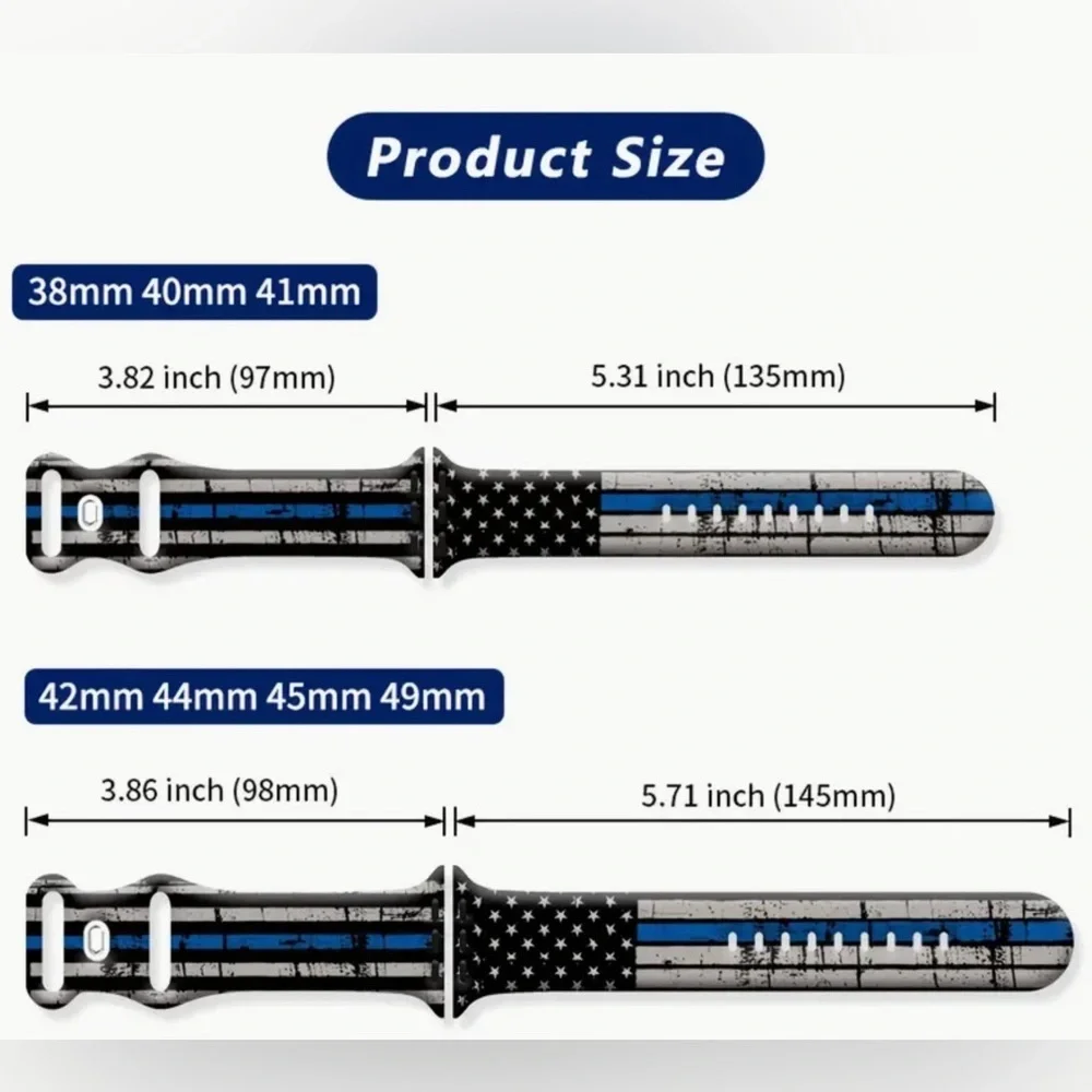First Responder Blue Line Apple iWatch watchband